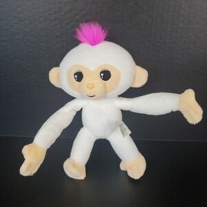 Fingerlings White Monkey 8.5" Plush With Hot Pink Hair Posable And Makes Sounds